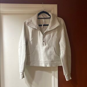 White Lululemon cropped Quarter-Zip Pullover